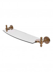 Glass Wall Shelf Clear/Gold 18inch