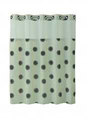 Sunburst Floral Shower Curtain With Peval Liner Green 30 x 54inch
