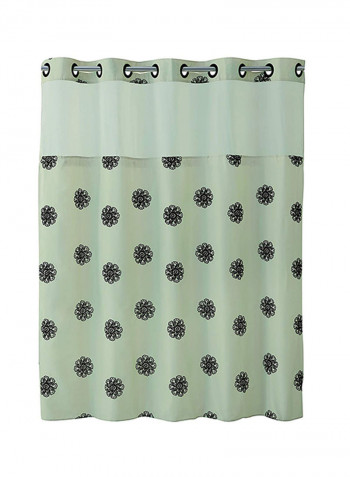 Sunburst Floral Shower Curtain With Peval Liner Green 30 x 54inch