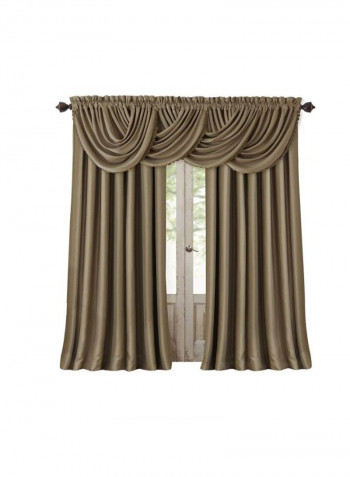 2-Piece Room Darkening Window Curtain Brown 52 x 108inch