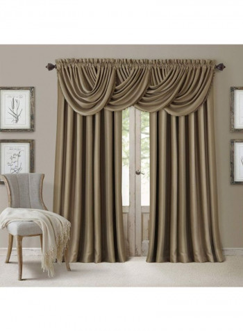 2-Piece Room Darkening Window Curtain Brown 52 x 108inch