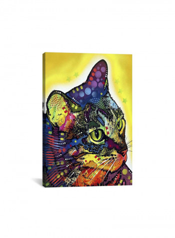 Confident Cat Canvas Wall Art Multicolour 18 x 12inch