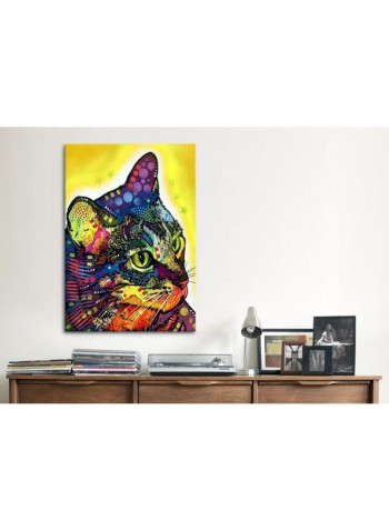 Confident Cat Canvas Wall Art Multicolour 18 x 12inch