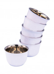 6-Piece Pola Arabica Stainless Steel Cup Set White