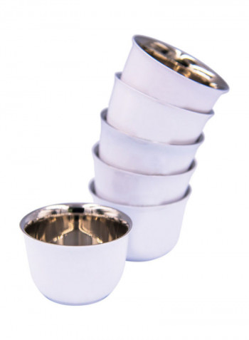6-Piece Pola Arabica Stainless Steel Cup Set White