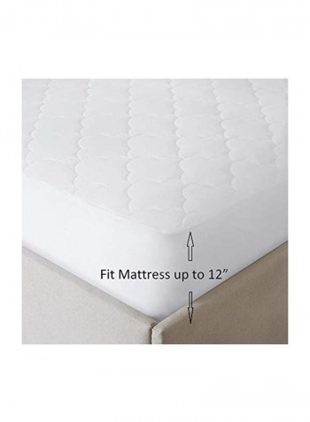 Cotton Filled Mattress Pad White 80x60inch