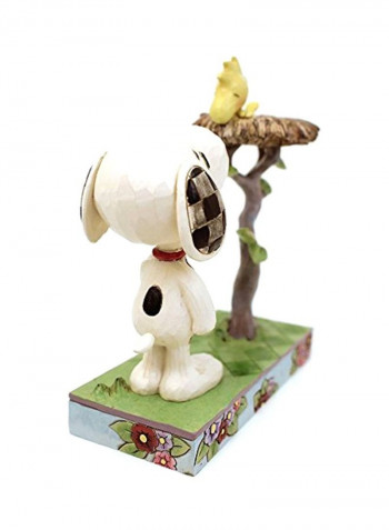 Snoopy With Woodstock In Nest Collectible Figure Beige/Green/Brown 6.75inch
