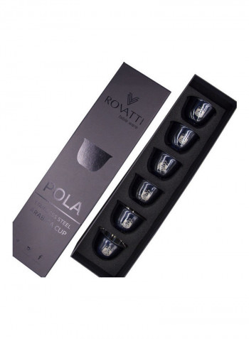 6-Piece Pola Arabica Stainless Steel Cup Set Black