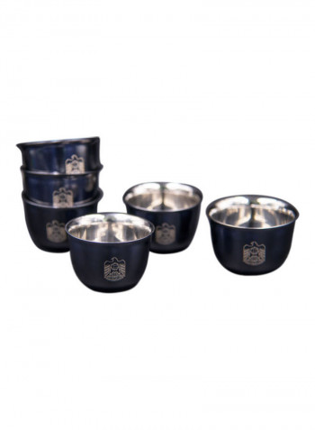 6-Piece Pola Arabica Stainless Steel Cup Set Black