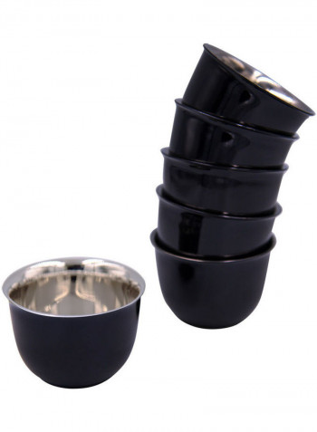 6-Piece Stainless Steel Arabic Cup Set Black