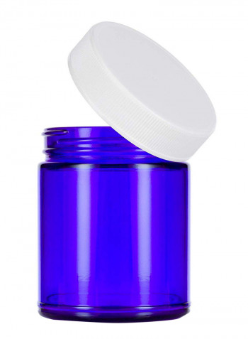 مجموعة مرطبانات بحواف مستقيمة مع ملصقات تسمية من 4 قطع لون أبيض/ Cobalt Blue