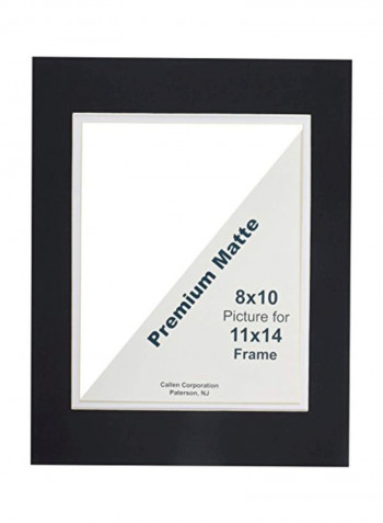 Double Hand Cut Photo Mat With Bevel Edge Black/White 11x14inch