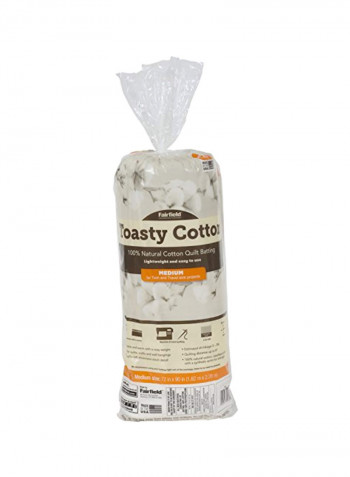 Toasty Cotton Batting White 90x72inch