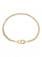 14k Gold Plated Stainless Steel Handcuff Pendant Necklace