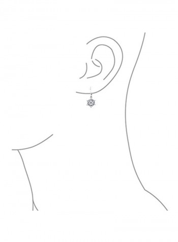 925 Sterling Silver Snowflake Pattern Dangle Earrings