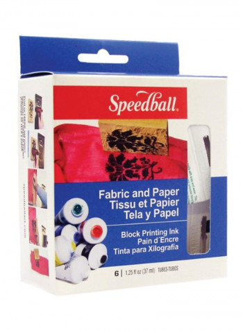 6-Piece Block Printing Ink Red/Green/Yellow