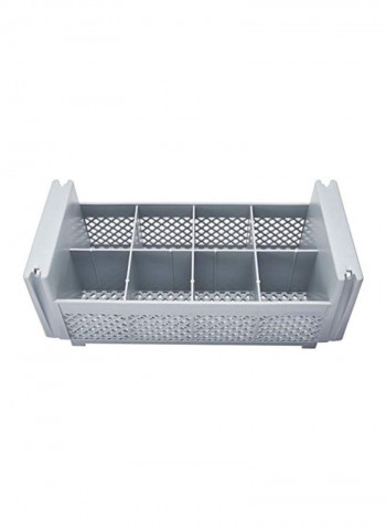 8-Compartment Flatware Rack Grey 18x7.75x7.25inch