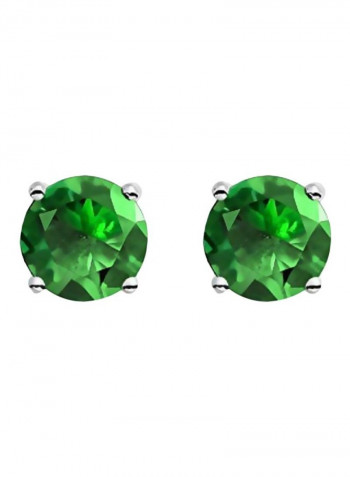 Cubic Zirconia Studded Rhodium Plated 925 Sterling Silver Earrings