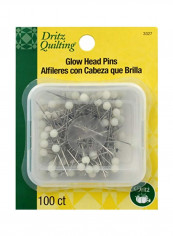 100-Piece Glow HeadPin Set Silver/White
