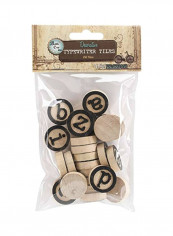 26-Piece Crafts Typewriter Tile Set Beige/Black