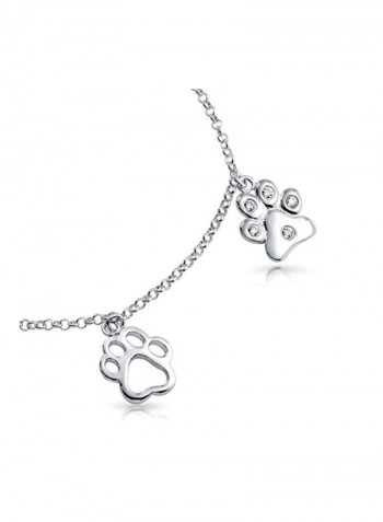 925 Sterling Silver 0.15 Ct Cubic Zirconia Studded Charm Bracelet
