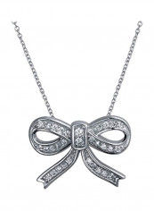 925 Sterling Silver Cubic Zirconia Studded Pendant Necklace