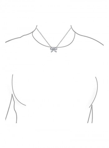 925 Sterling Silver Cubic Zirconia Studded Pendant Necklace