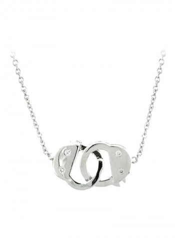 925 Sterling Silver Handcuff Working Lock Pendant Necklace