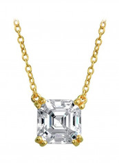 14 Karat Gold Plated 925 Sterling Silver Cubic Zirconia Studdded Pendant