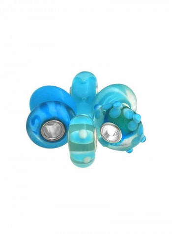 Sterling Silver Ocean Murano Charm Bracelet