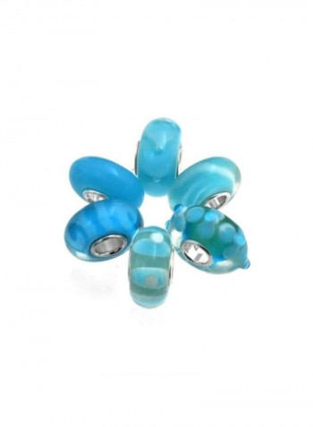 Sterling Silver Ocean Murano Charm Bracelet