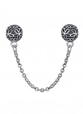 925 Sterling Silver Chain Floral Charm Bead