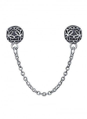 925 Sterling Silver Chain Floral Charm Bead