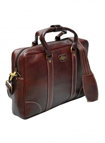 Leather Bag Fits 17.5 Inches Laptop Brown