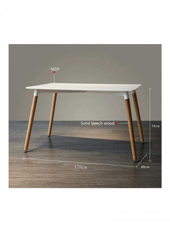 Modern Rectangle Dining Table For Kitchen And Office White 74 x 120 x 80cm