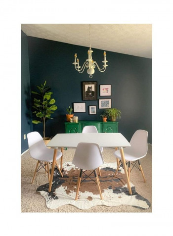 Modern Rectangle Dining Table For Kitchen And Office White 74 x 120 x 80cm
