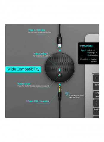 Omnidirectional Condenser Microphone C11121-V Black