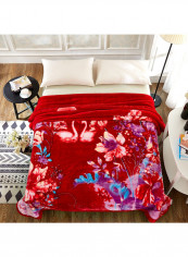 Animal Print Thick Blanket Cotton Red 180x220centimeter