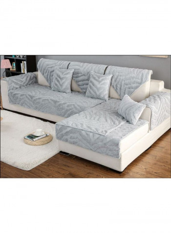 Anti-Slip Solid Pattern Sofa Slipcovers Grey
