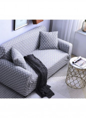Flowers Patter Sofa Slipcover Grey/White/Black 190-230centimeter