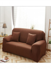 Simple Style Stretchable Sofa Slipcover Coffee 230-300centimeter