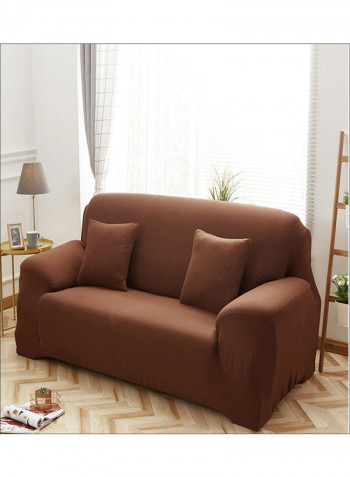 Simple Style Stretchable Sofa Slipcover Coffee 230-300centimeter