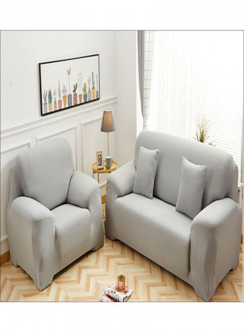 Simple Style Stretchable Sofa Slipcover Grey 230-300centimeter