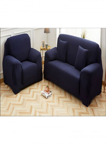 Solid Pattern Sofa Slipcover Blue