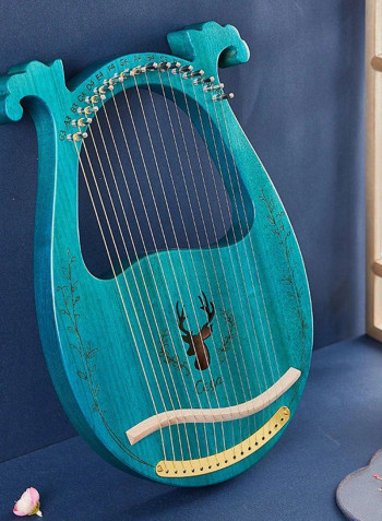 16 Stings Lyre Harp Features Wooden Resonance Box Blue