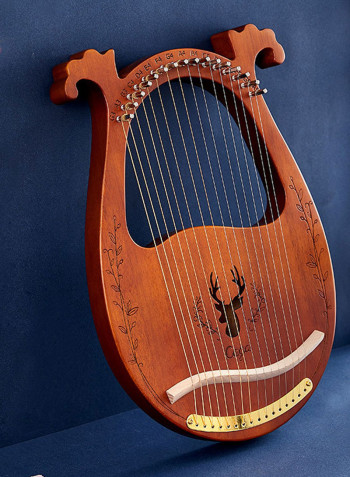 16 Stings Lyre Harp Features Wooden Resonance Box Coffee