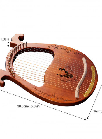 16 Stings Lyre Harp Features Wooden Resonance Box Coffee