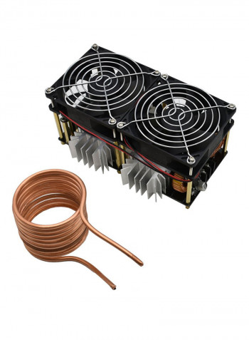 1800W ZVS Induction Heating Board Tesla Coil And Fan Black/Brown