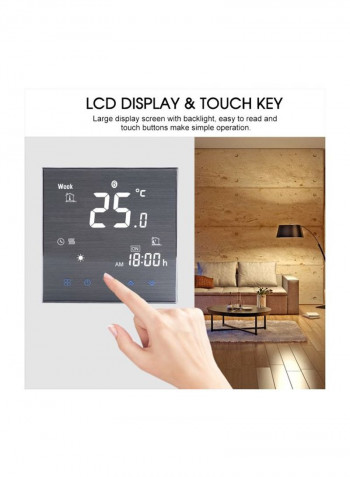 LCD Smart Thermostat Digital Temperature Controller Black 11x9x6.1millimeter