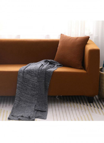 Solid Pattern Sofa Slipcover Brown 235-300centimeter